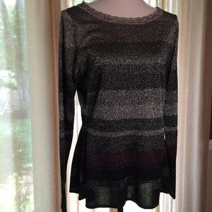 White House Black Market Sparkle Stripe Top